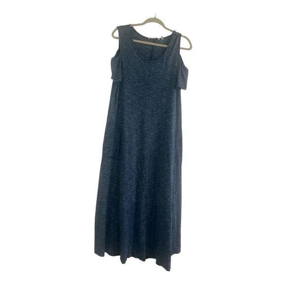 ✨Soft Surroundings Electra Cold Shoulder Blue Maxi Sz Large Dress✨ - Picture 6 of 9